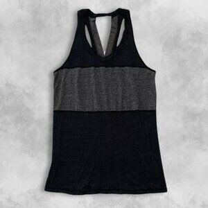 Lululemon Sleeveless Tank Top Thick Straps Color-Blocked Black Gray W US Medium